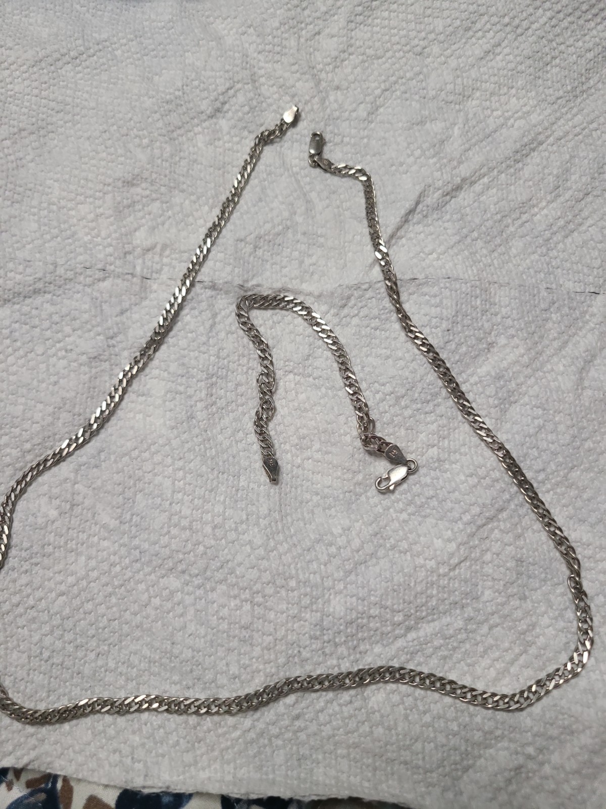 .925 Curb Link Made In Italy 7 Inch Bracelet And 24 Inch Chain. 22 Grams Total