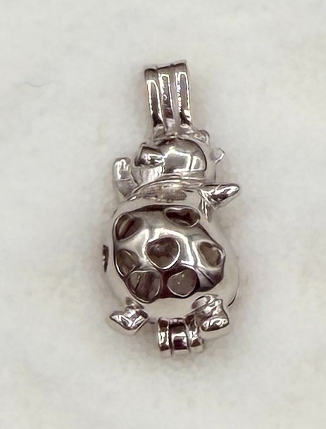 Sterling Silver Pearl Cage Pendant for Necklace Bracelet Nature Animals Insects