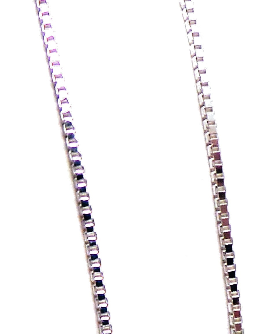 NEW 925 Sterling Silver ITALY Box Chain Venetian Necklace 16″ (40cm) 0.8mm 1.5g