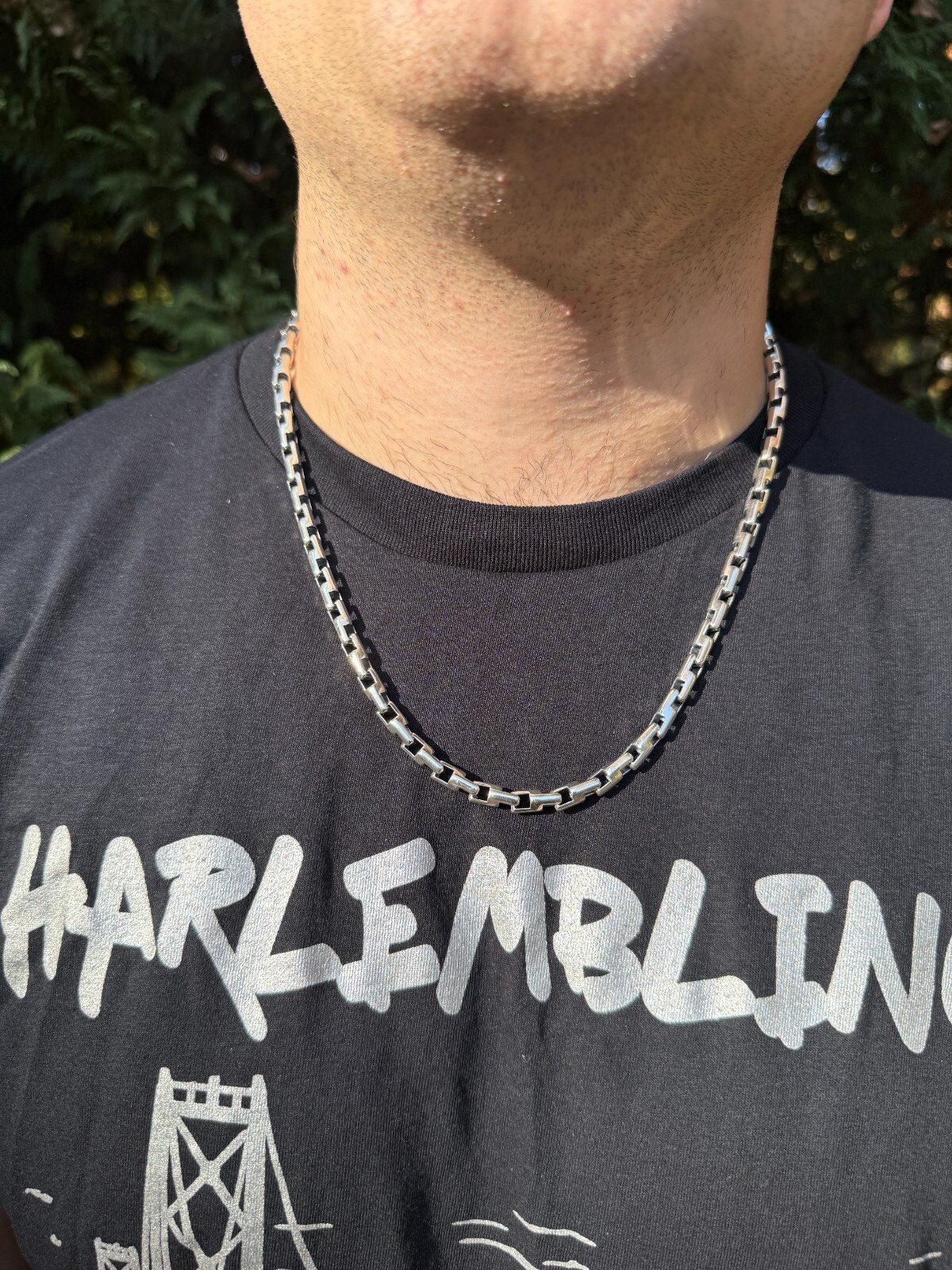 Handmade Custom 6mm Bullet Rolo Chain Necklace Real 925 Sterling Silver Oxidized