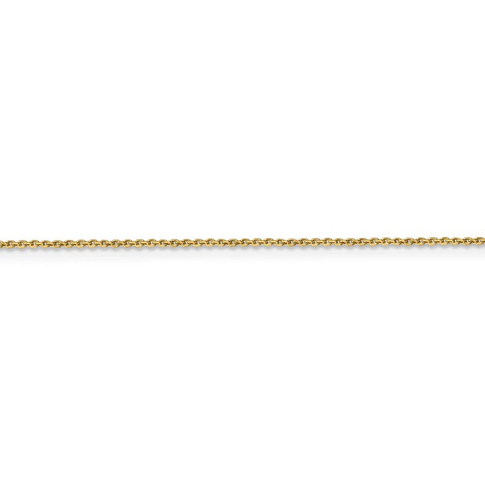 0.9mm 14k Yellow Gold Solid Diamond Cut Cable Chain Necklace