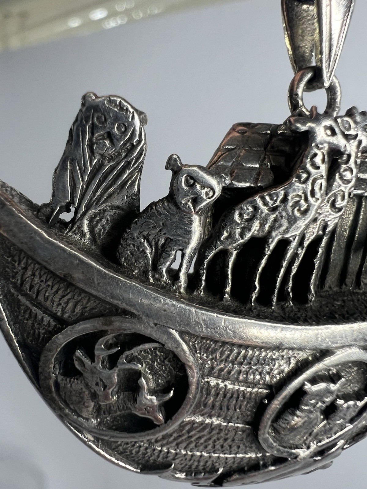 925 Sterling Silver Noah’s Ark Large, Detailed Animal Pendant ￼