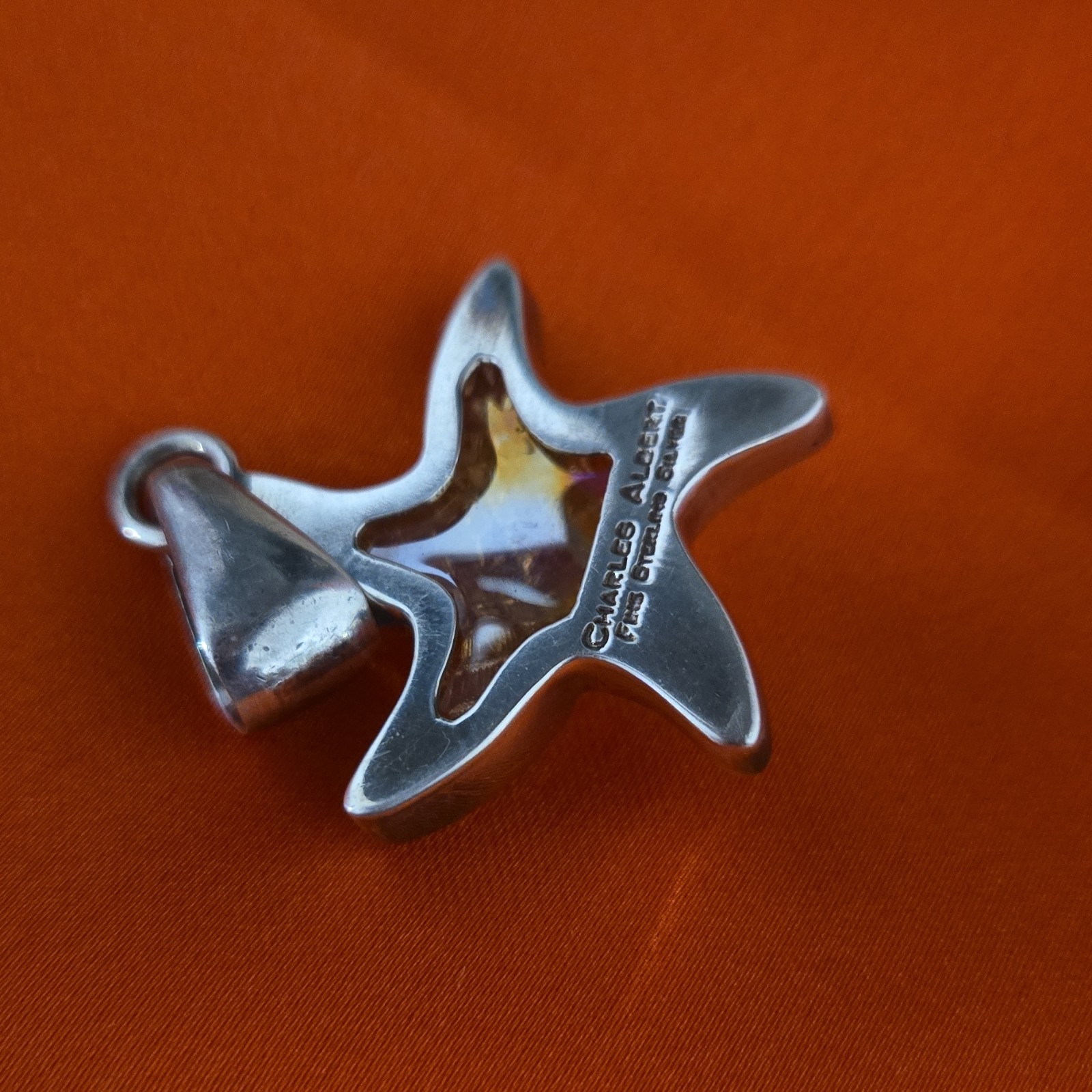 Charles Albert Silver Starfish Nature Animals Pendant Charm Necklace