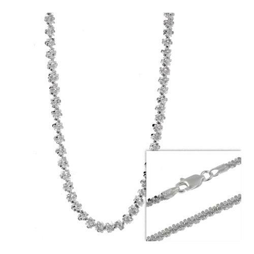 Sterling Silver Italian 2.5mm Twisted Sparkle Chain Nec