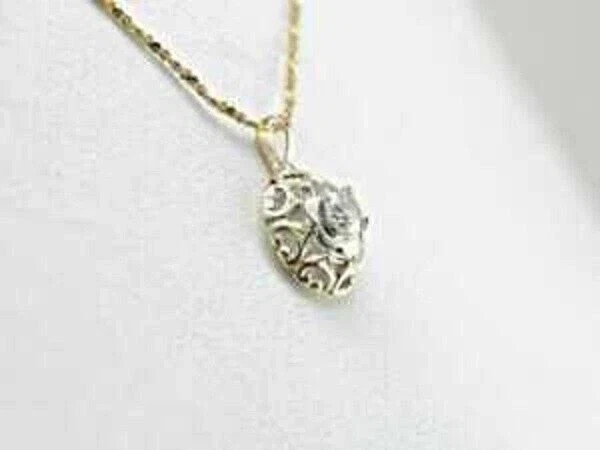 0.50Ct Round Cut Diamond Pendant 14K Yellow Gold Finish 18″ Free Chain