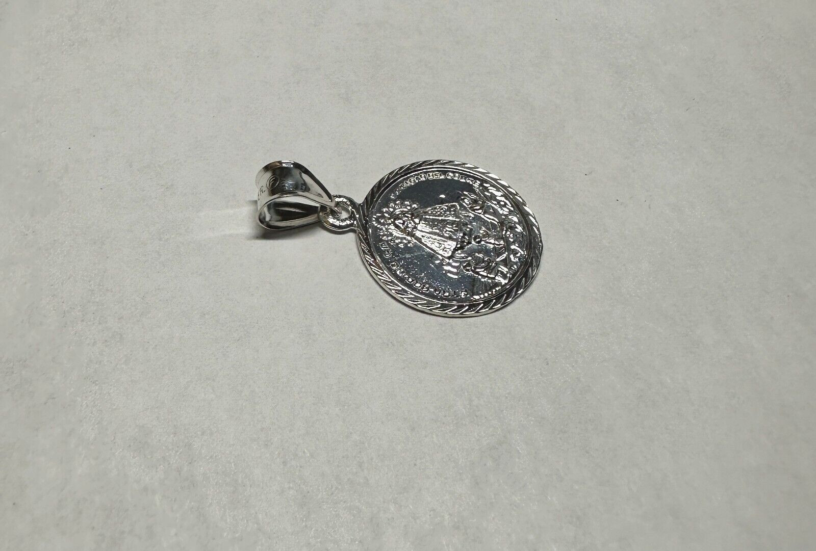Sterling Silver 925 Our Lady of Charity “Caridad del Cobre” 19mm Round Medal