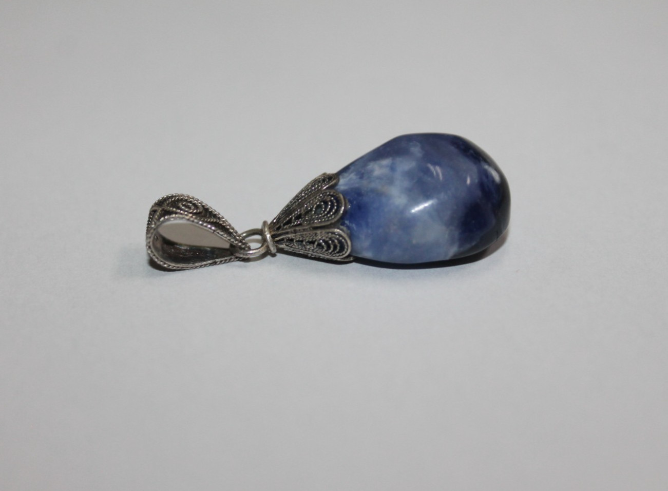 Sterling Silver Designer Chunky Sodalite Dangle Pendant [066GCM]