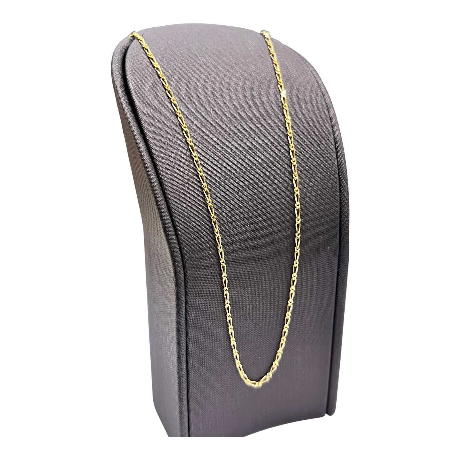 9ct 9k Yellow Gold Italian (1×1) Figaro Link Chain Necklace 2.97 Grams 70cm. New