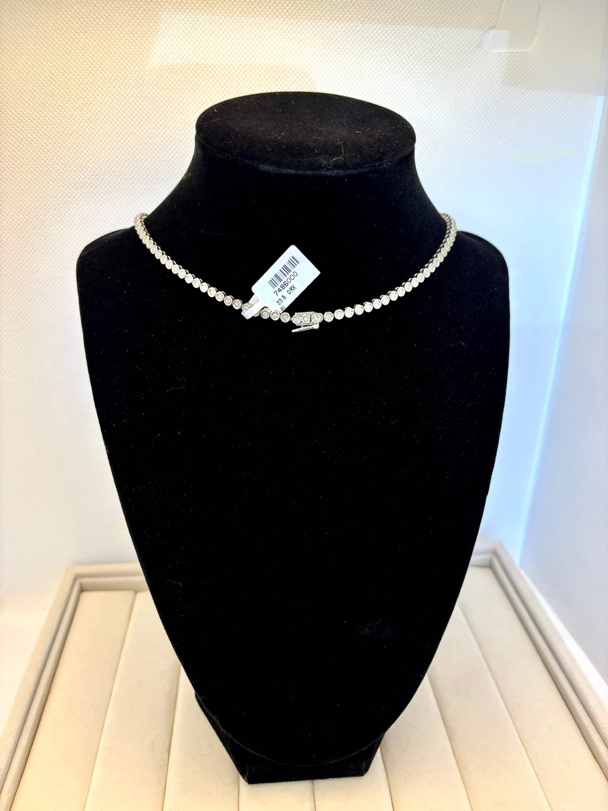 950 Platinum Natural Diamond Tennis Chain