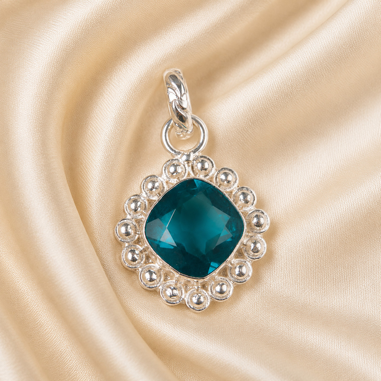 Apatite Gemstone 925 Sterling Silver Designer Elegant Pendant1.37″ Gift For Wife