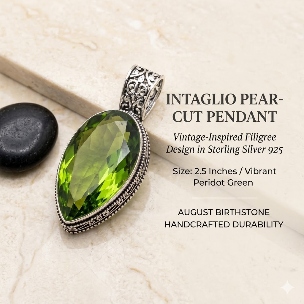 Green Peridot Gemstone Handmade 925 Sterling Silver Jewelry Gift To her Pendant