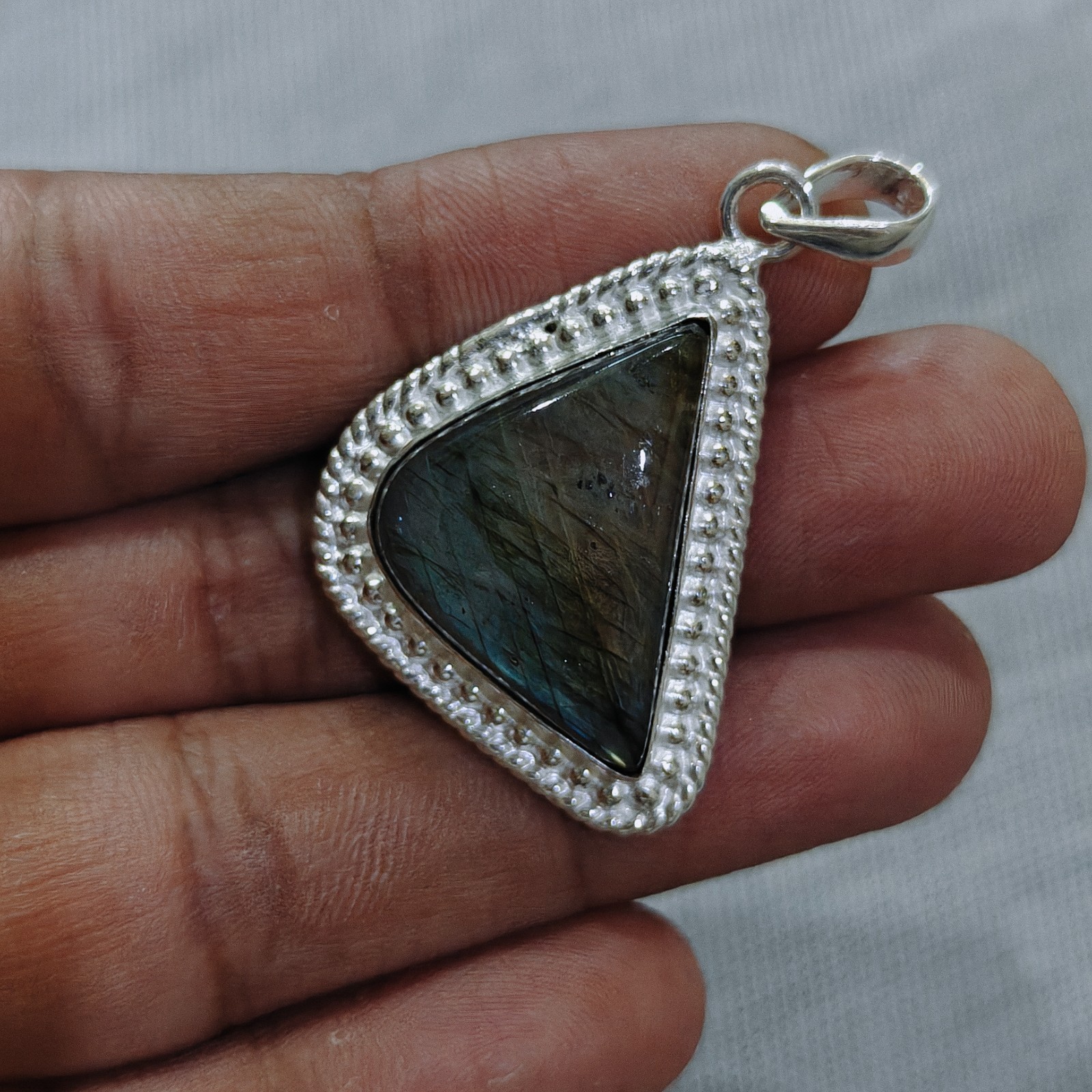 Natural Labradorite 925 Sterling Silver Gemstone Pendant Handmade Pendant Gift