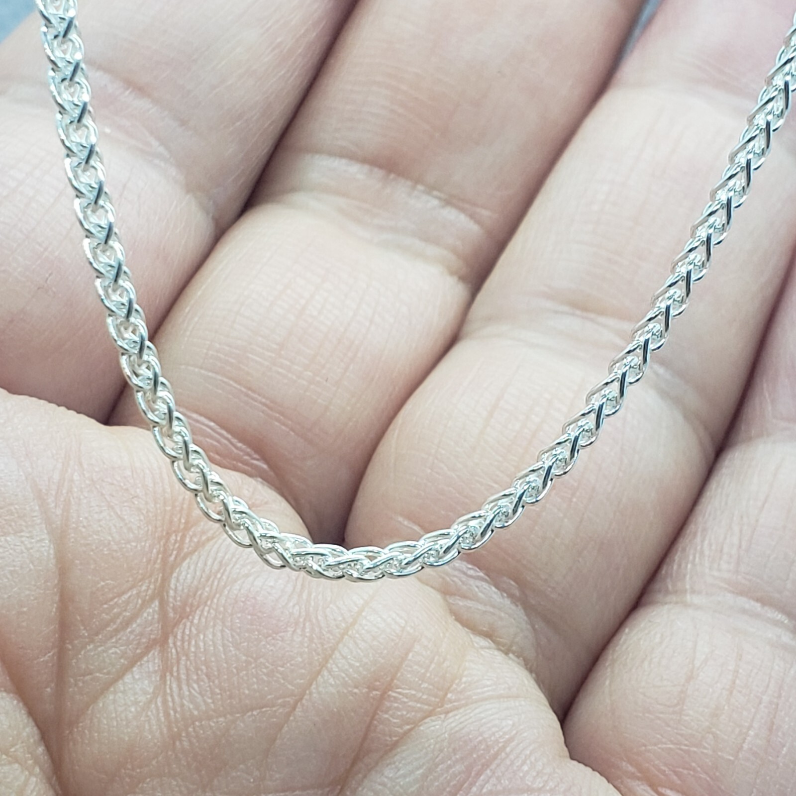 925 Sterling Silver Spiga Wheat Chain Necklace Bracelet Men Women 2mm 7″ to 30″