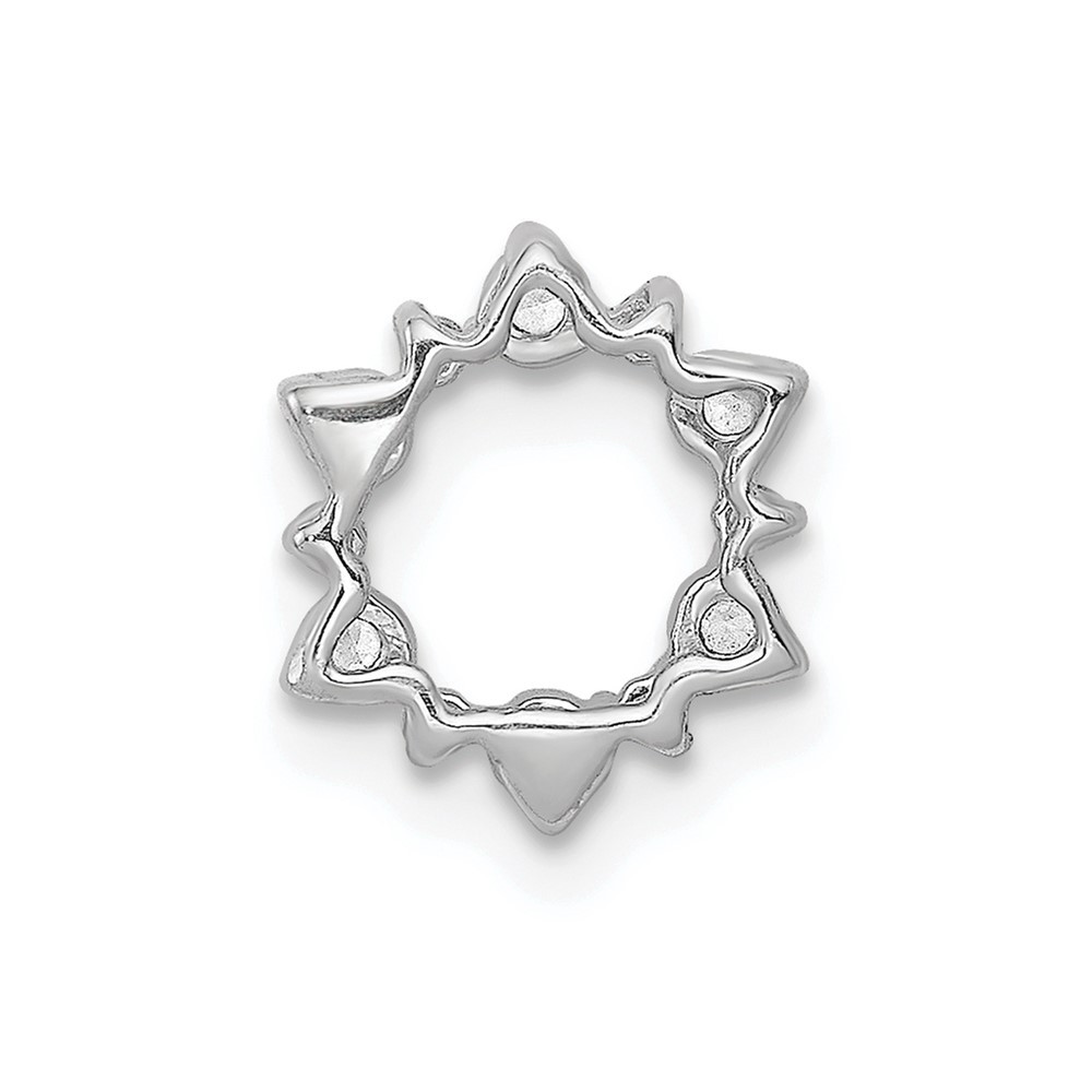 10k White Gold Diamond Fancy Circle Chain Slide Gift for Mother