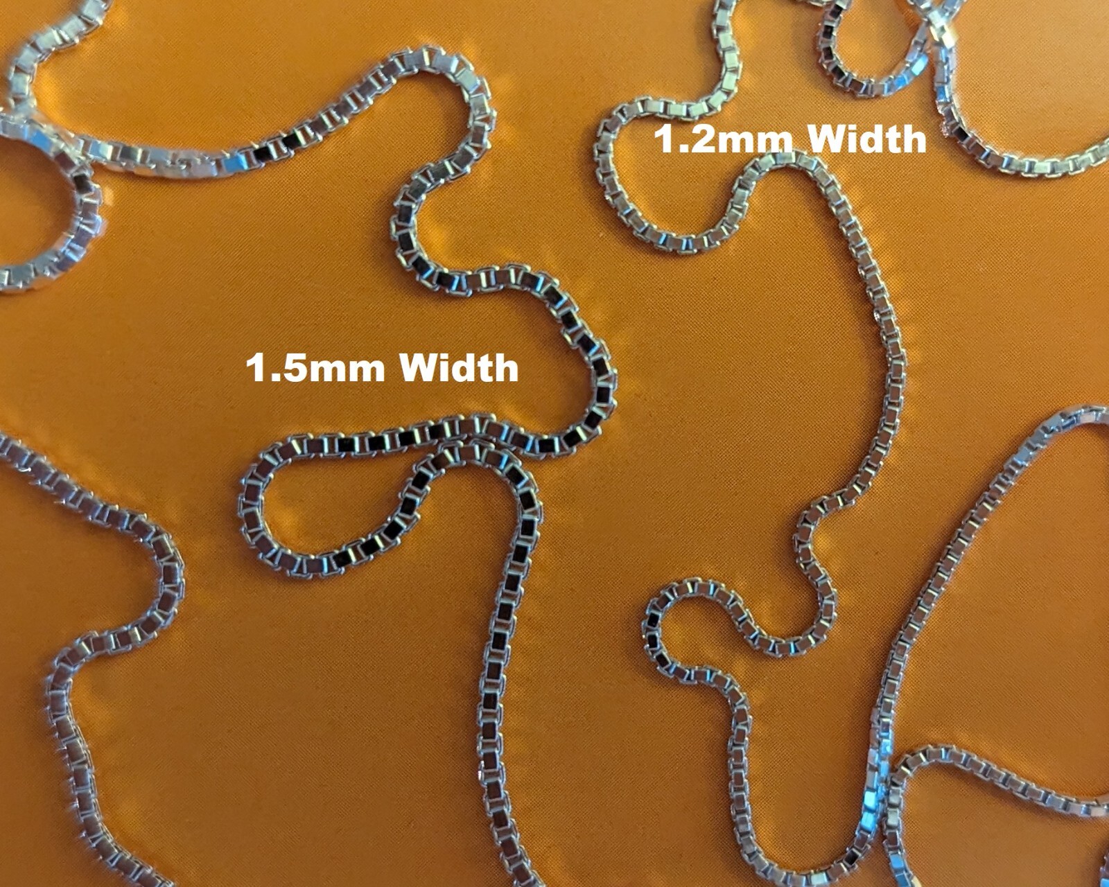 Box Chain Necklace or Anklet – Sterling Silver – 9″ to 30″ – Made In Italy [YB]