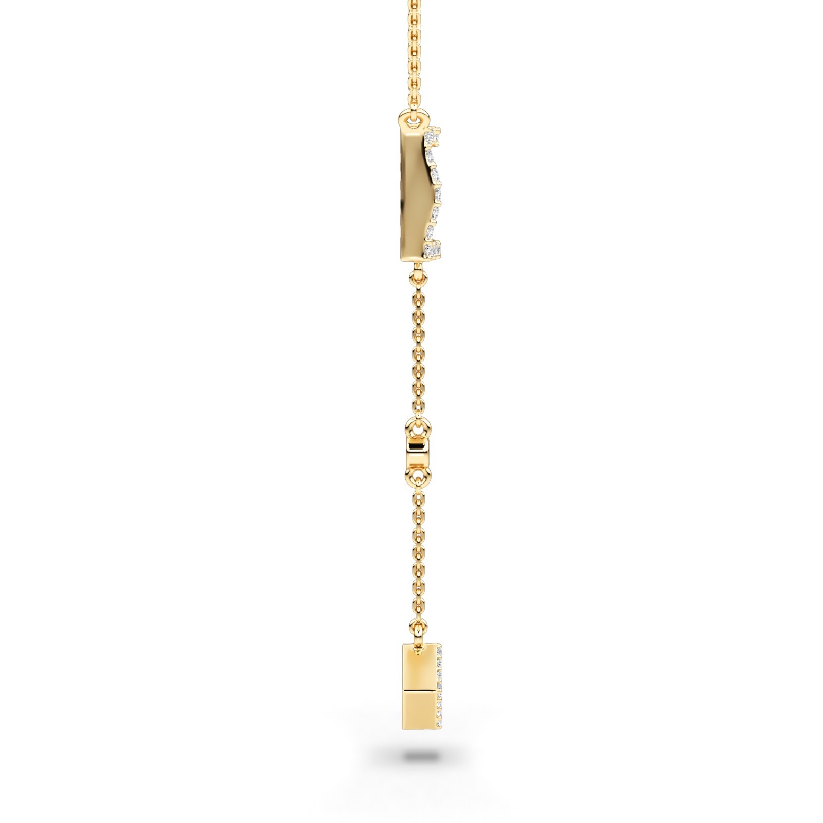 Diamond Pendant with Chain in 10K 14K 18K Gold Platinum & Silver Elegant Jewelry