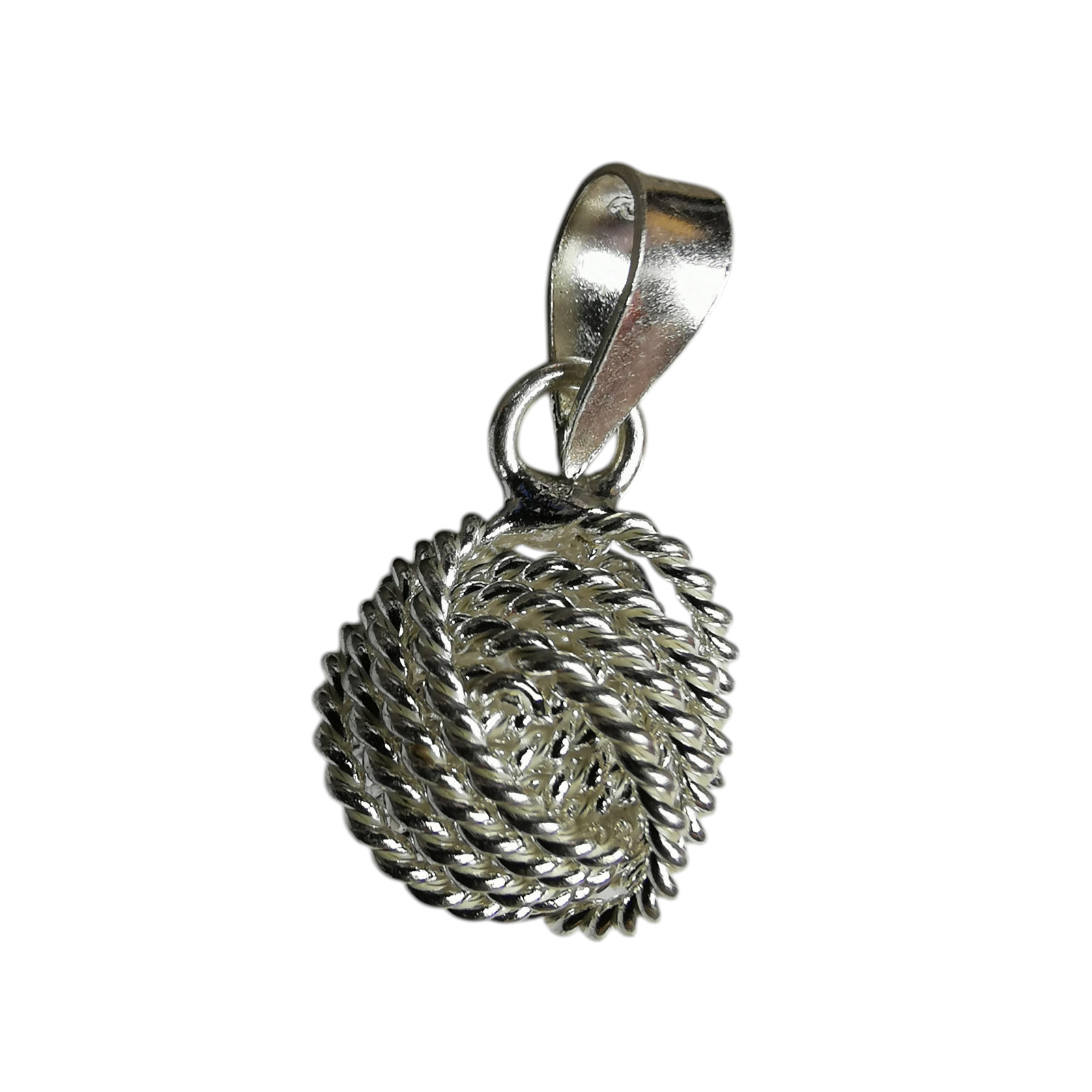 Knot Pendant Sterling Silver Tied Rope Love Knot 925