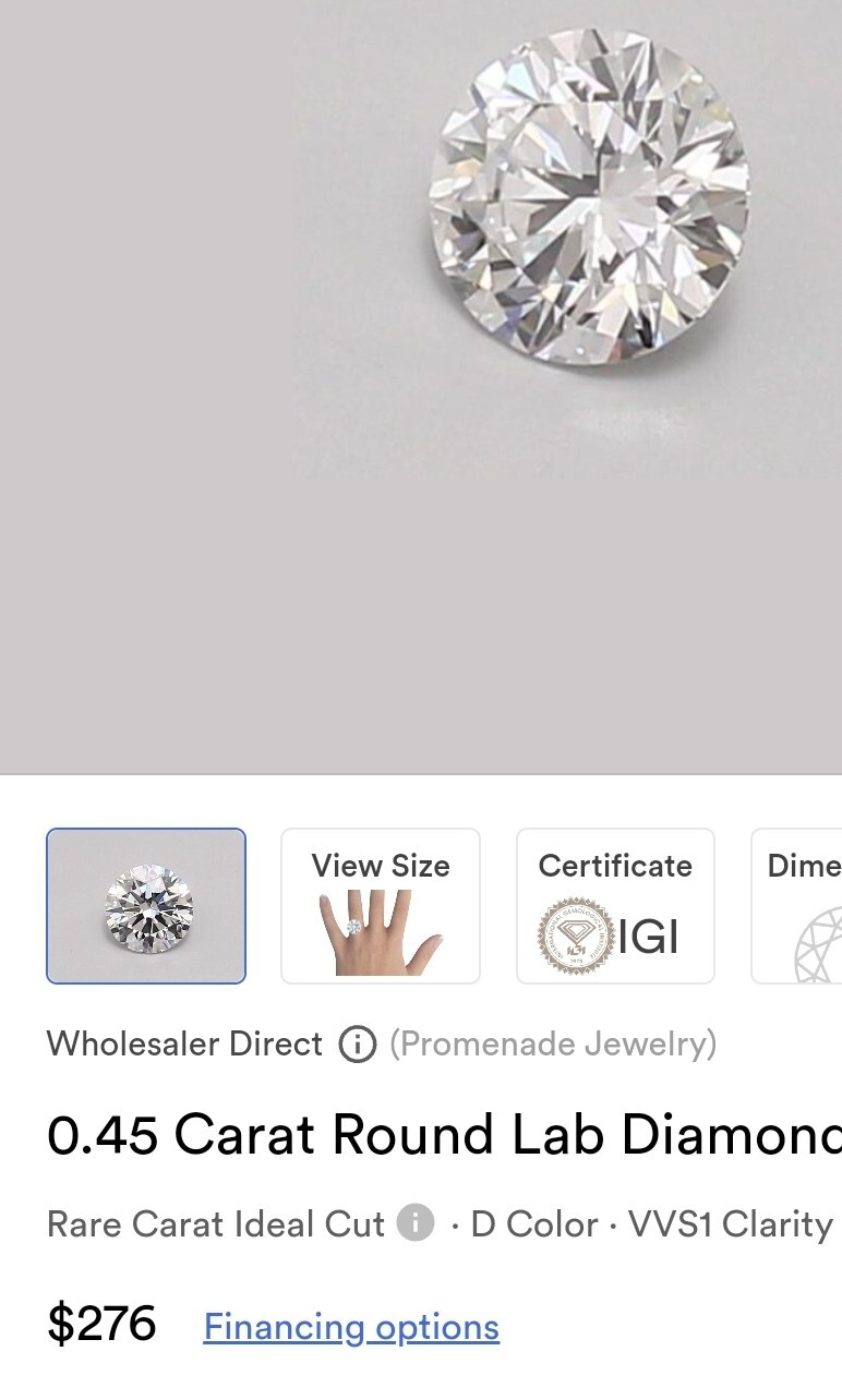 .80 CT VVS1 Diamond Knobcone Pendant W/ Certificate