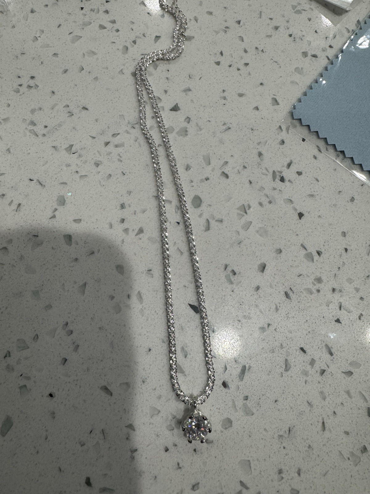 moissanite Pendant Necklace Cable Chain Prong Set 925 Sterling Silver