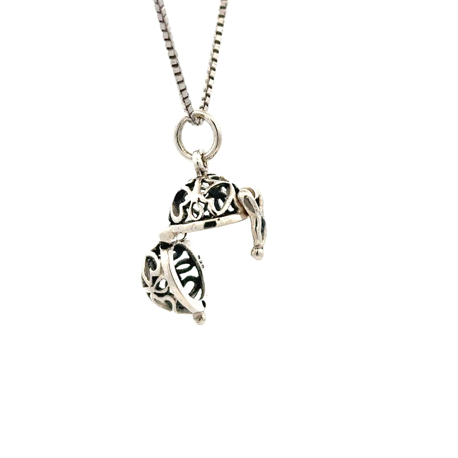 Sterling Silver Oval Heart Locket Necklace (1/2 x 3/4 In) With 18 Inch Box Chain