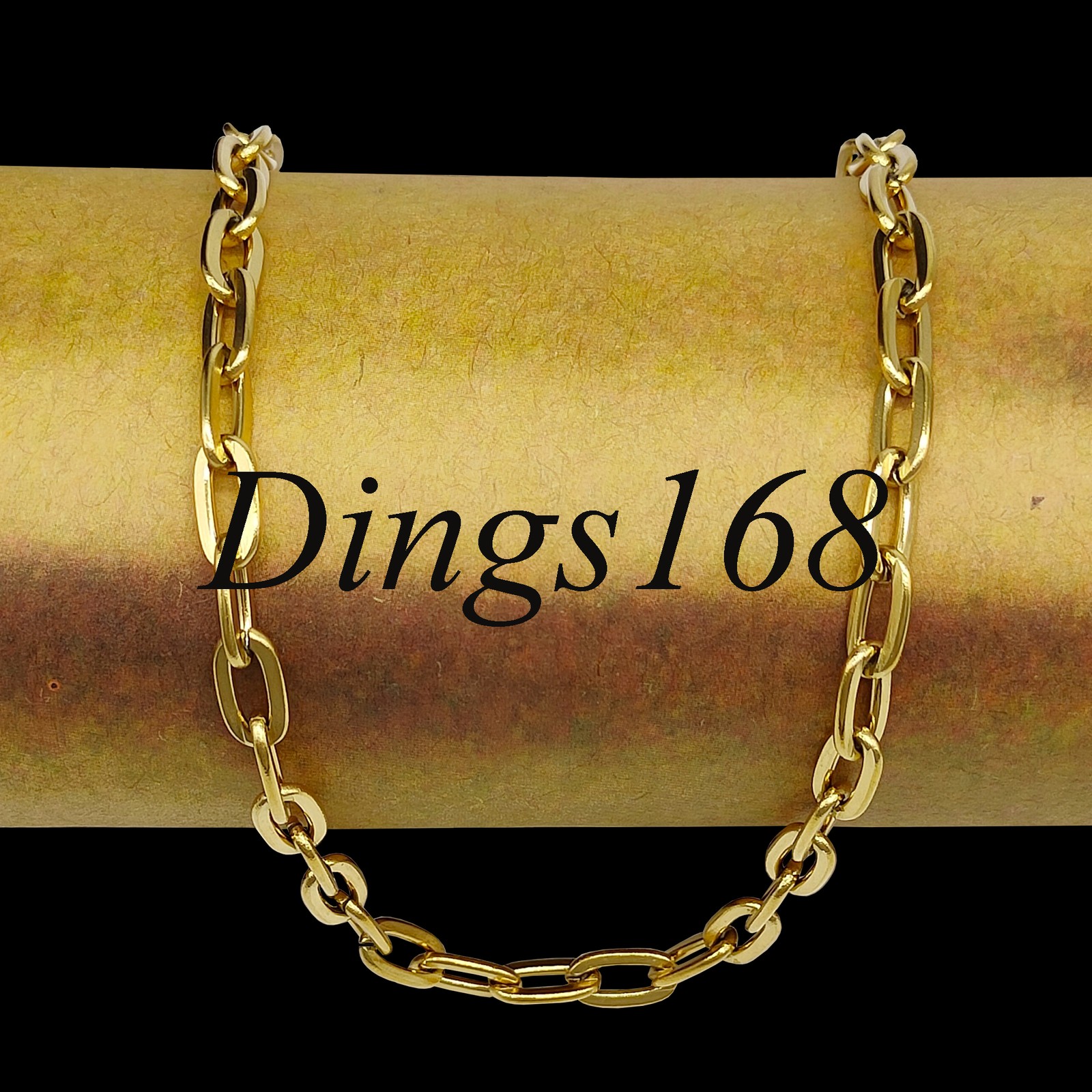 18K Yellow Gold Filled Tarnish-Resist 14″/16″ 5mm Wide Paper Clip Chain Necklace