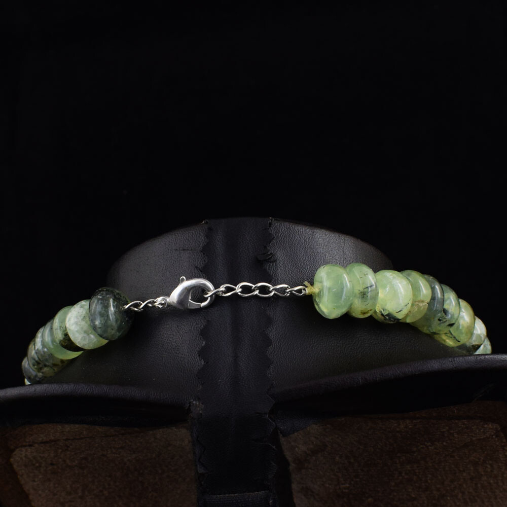 799 Cts Natural Iolite & Phrenite Rondelle Beaded Womens Necklace JK 19E403