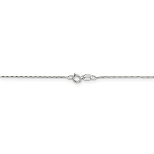 10K WHITE GOLD 18″ THIN BOX LINK NECKLACE PENDANT CHAIN 0.5 mm