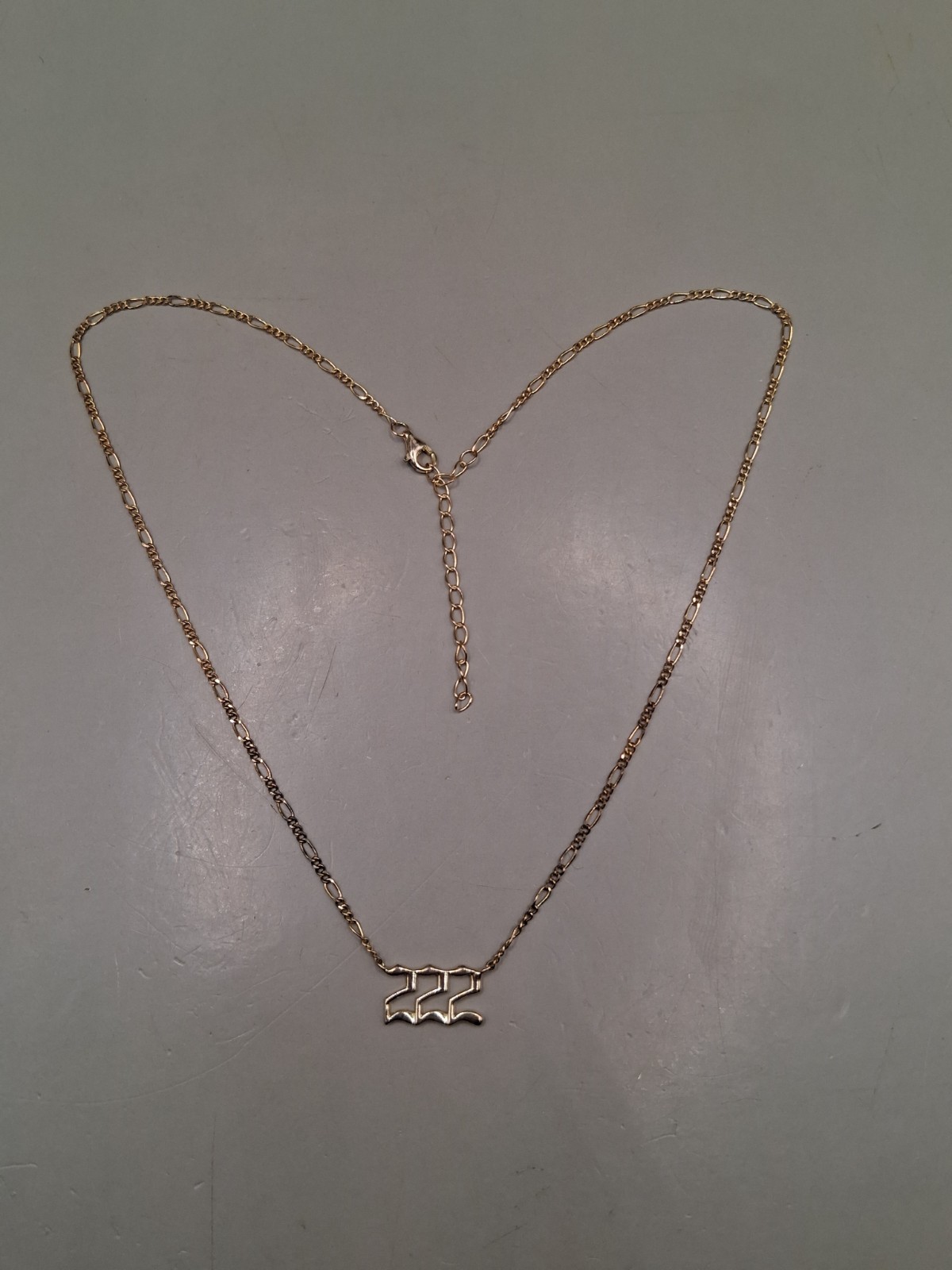 Sterling Silver 222 Angel Number Y Drop Pendant Chain Link Necklace