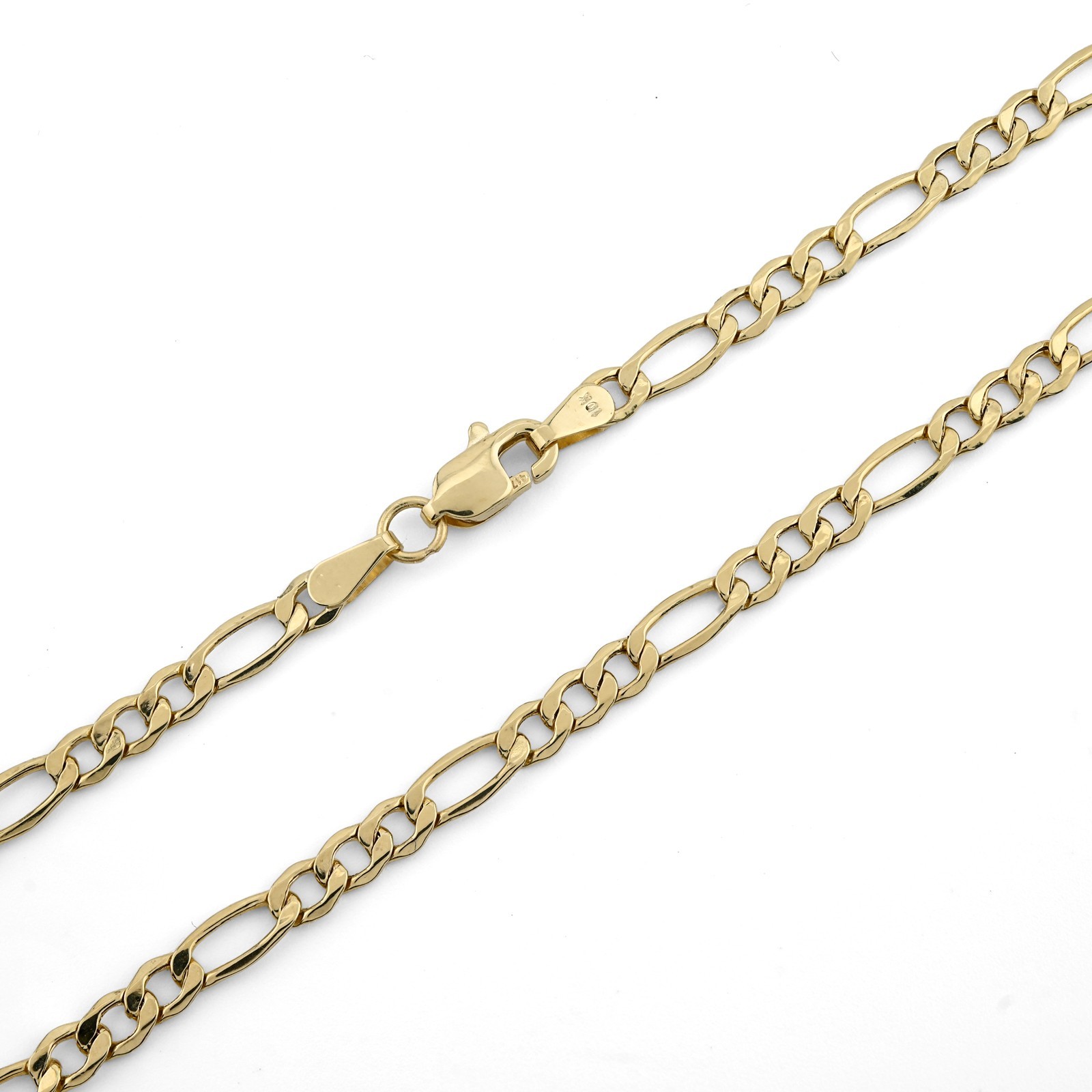 4MM 10k Yellow Gold Unisex Adults 3.4 grams Figaro Chain Necklace – 20 Inches