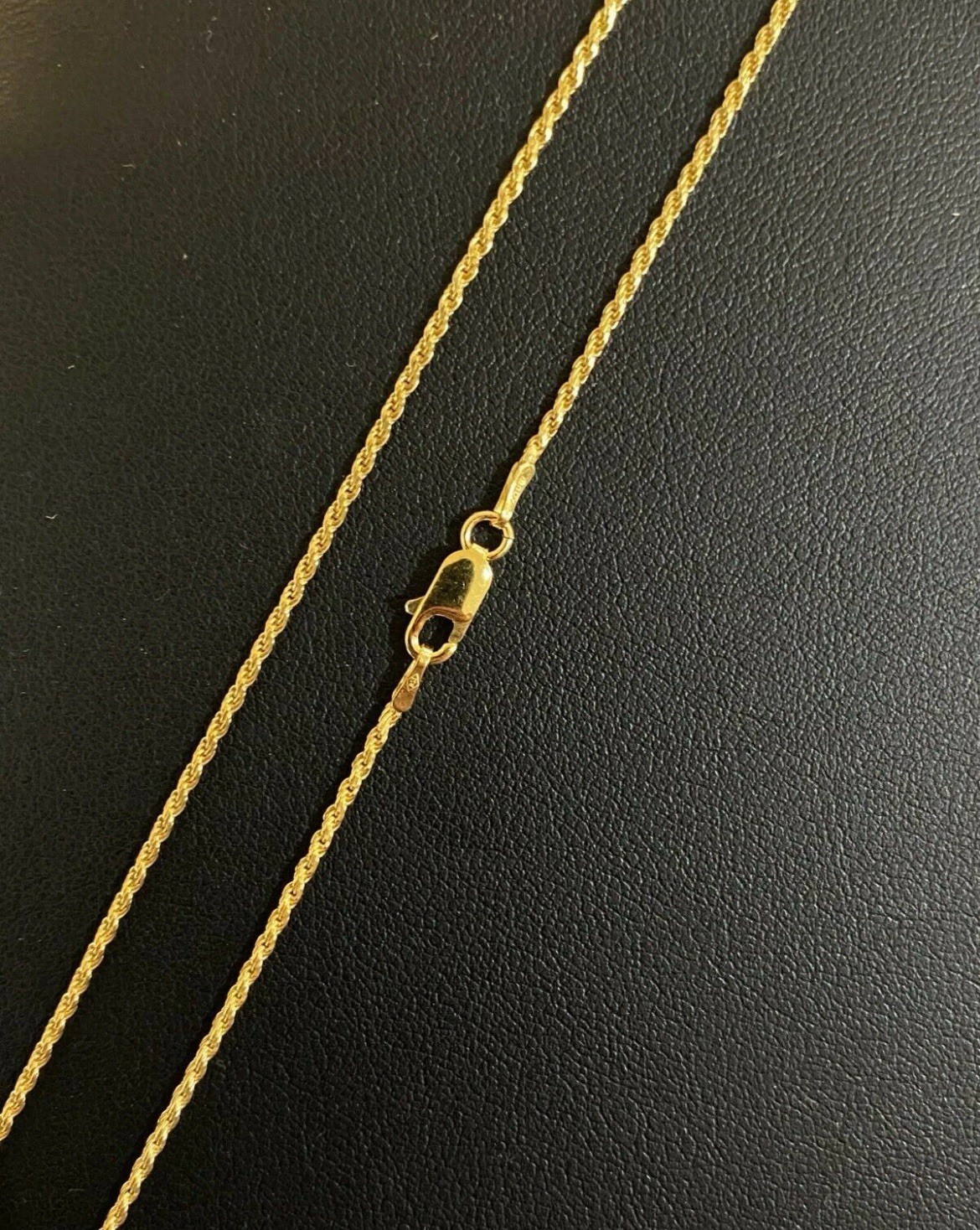 14K Gold Plated Plated 925 Silver Rope Necklace 1.5mm