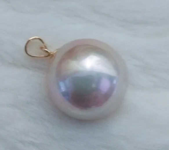 huge Round 15-14MM NATURAL WHITE SOUTH SEA PEARL PENDANT NECKLACE 14K gold