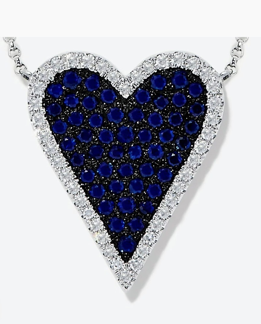 EFFy Royale Bleu 14 Karat White Gold Blue Sapphire Woman Necklace.