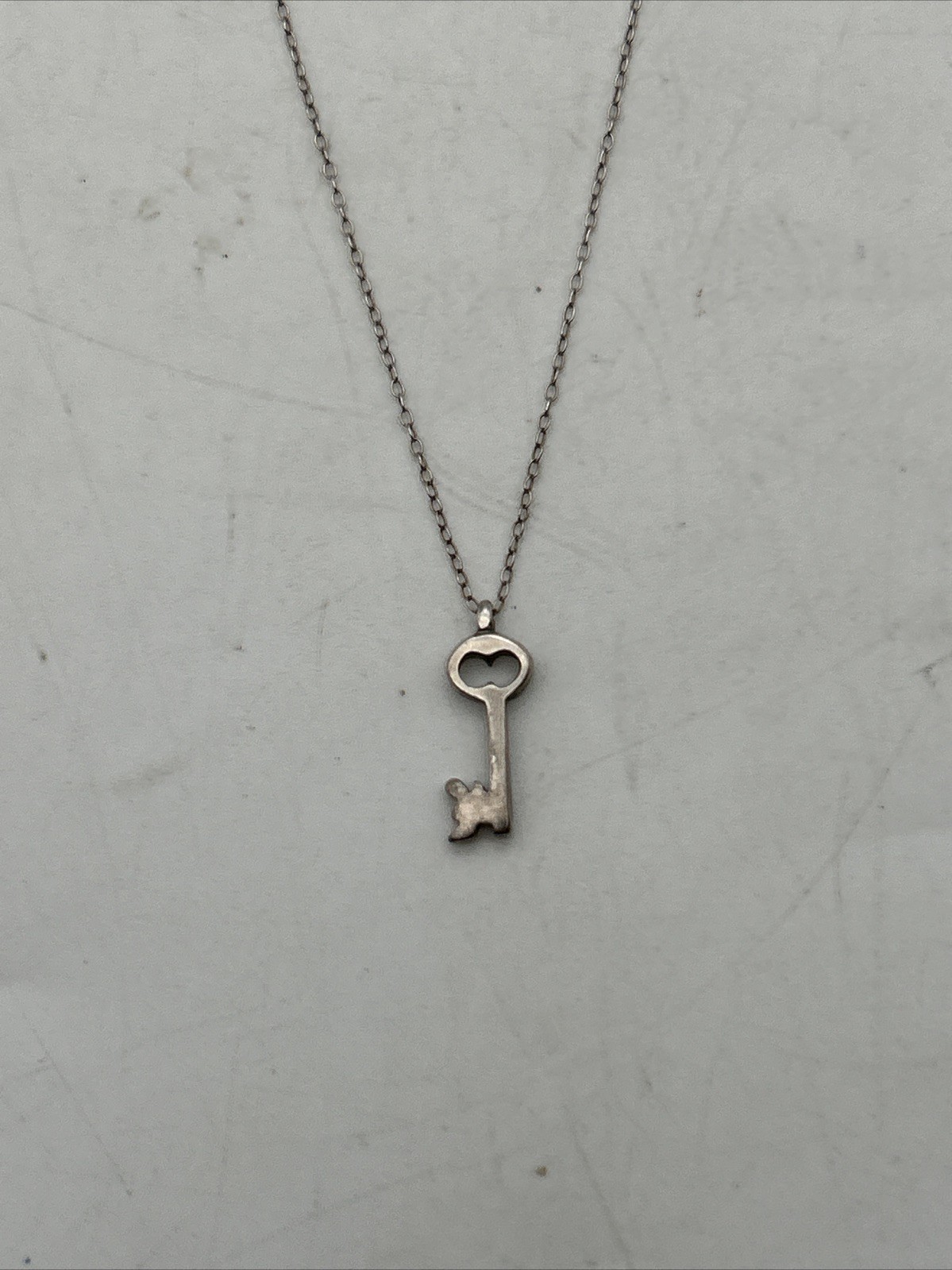 Sterling Silver Key Pendant Necklace 17” – 2.17 Grams
