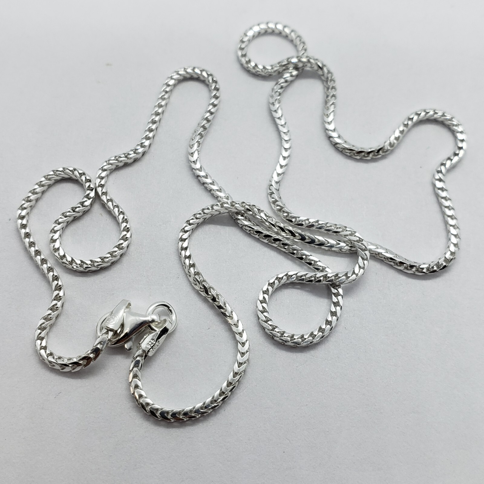 925 Sterling Silver Franco Chain Necklace Square Link Italy 1.5mm-2.5mm 16″-36″