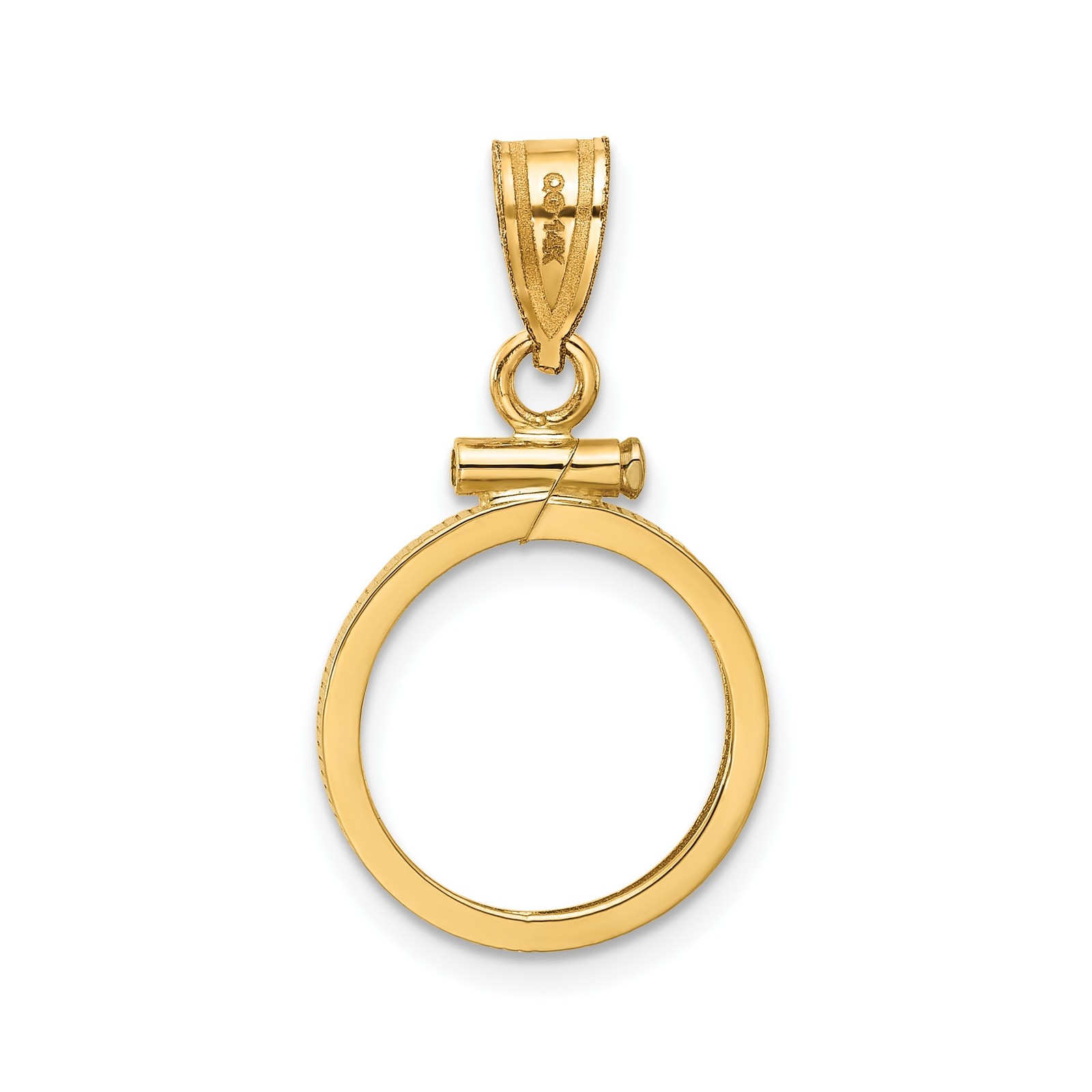 3¢ Trime Three Cent Silver Coin Bezel 14mm Screw Top 14k Yellow Gold