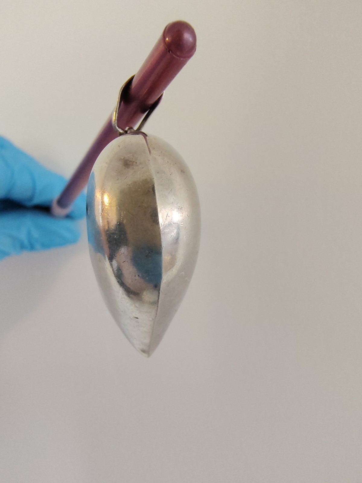 ​Vintage PPC Sterling Silver Puffy Heart Pendant 3D Smooth Ball Bail 7.7g Signed