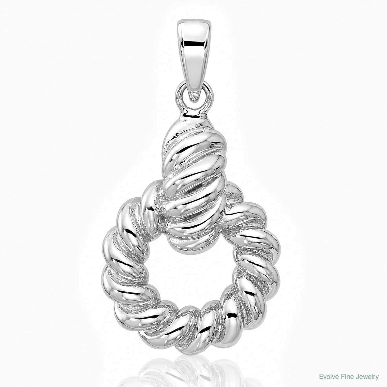 Sterling Silver Rhodium-Plated Polished Circle Pendant
