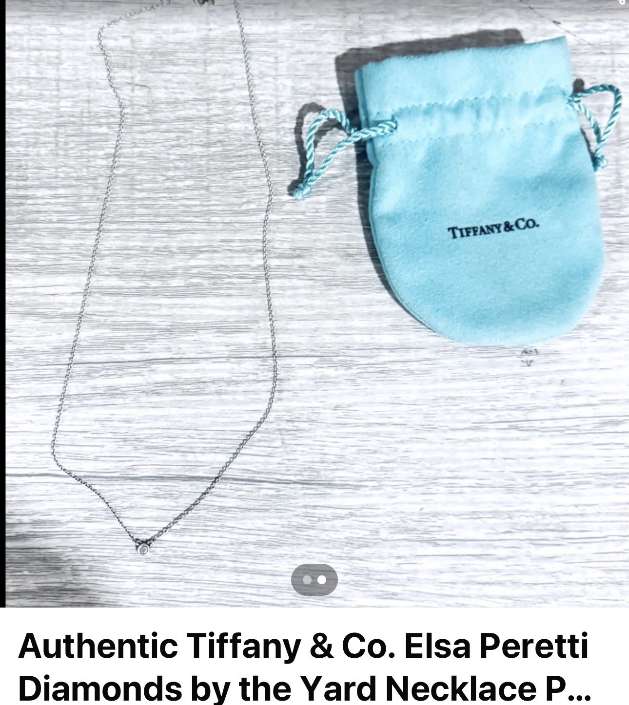 Authentic Tiffany & Co. Elsa Peretti Diamonds by the Yard Necklace Pouch