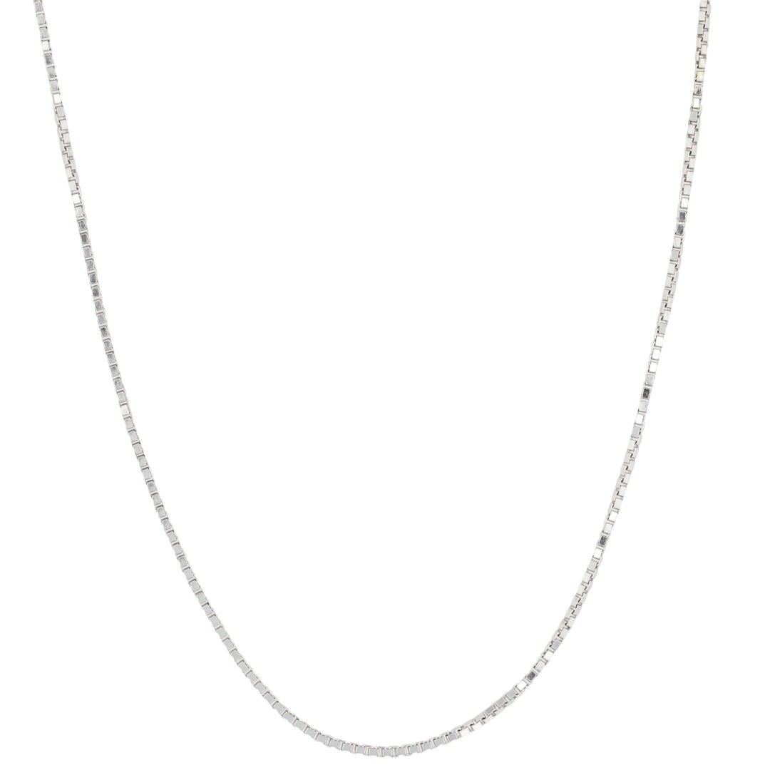 1mm Venetian Link Chain 20.25″ Necklace 14k White Gold Italy 3.48 Grams