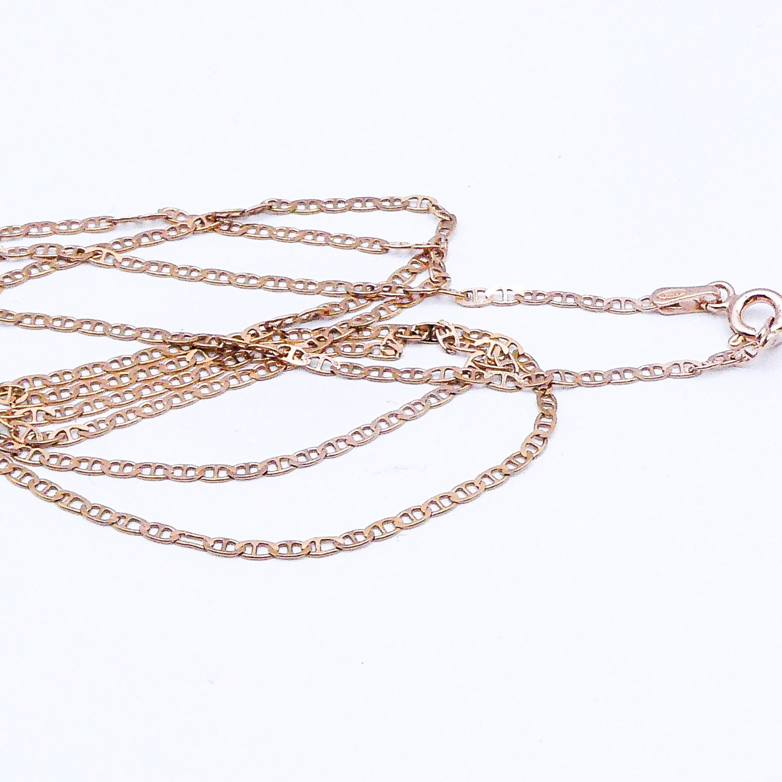 Rose Gold Over Sterling Silver Mariner Chain 22″ Mens Womens Necklace