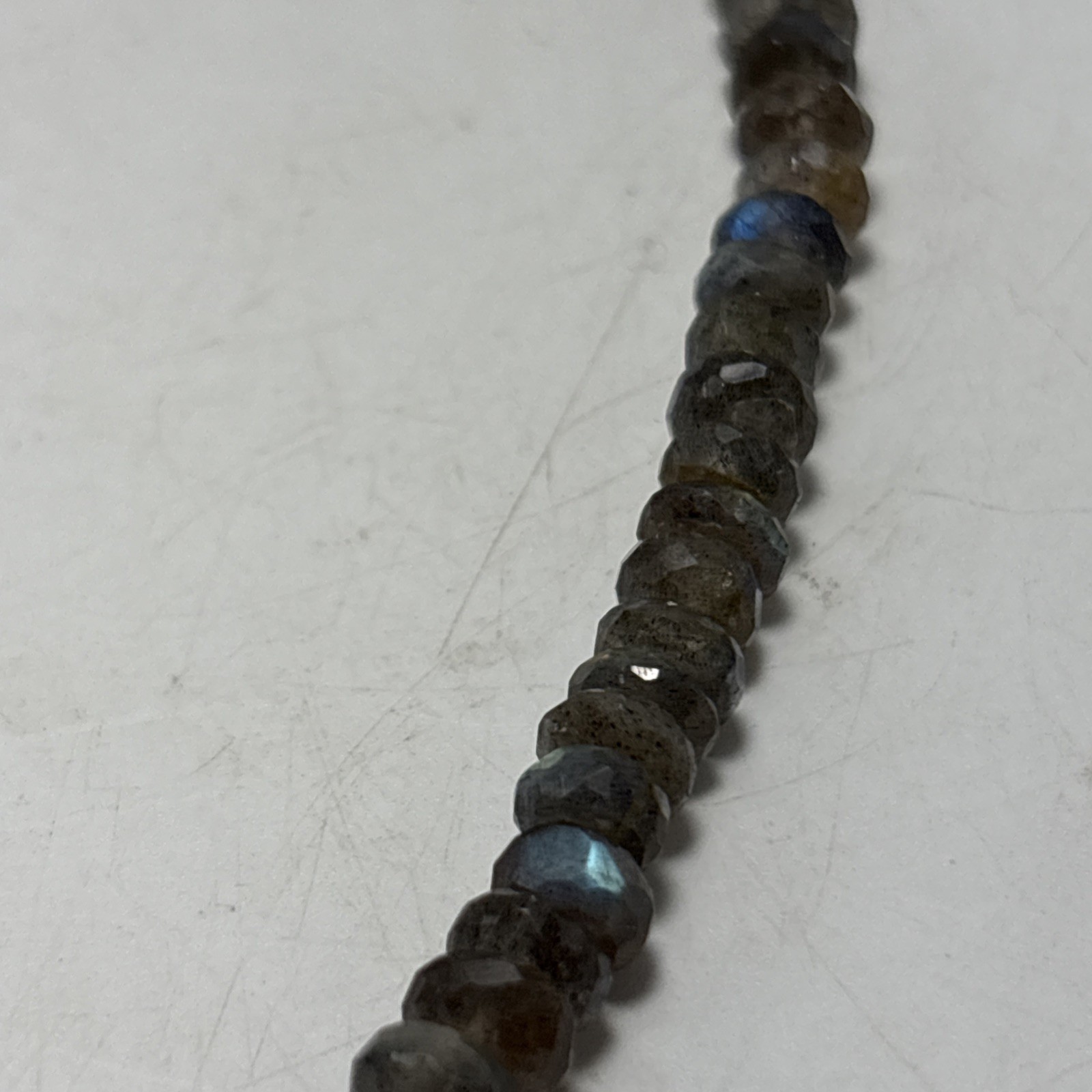 UTC Faceted Labradorite Necklace Sterling India 16-19”