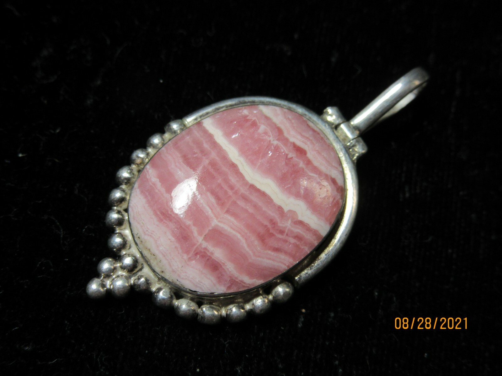 Natural Rhodochrosite 925 Sterling Silver Pendant Jewelry US seller RSP-6
