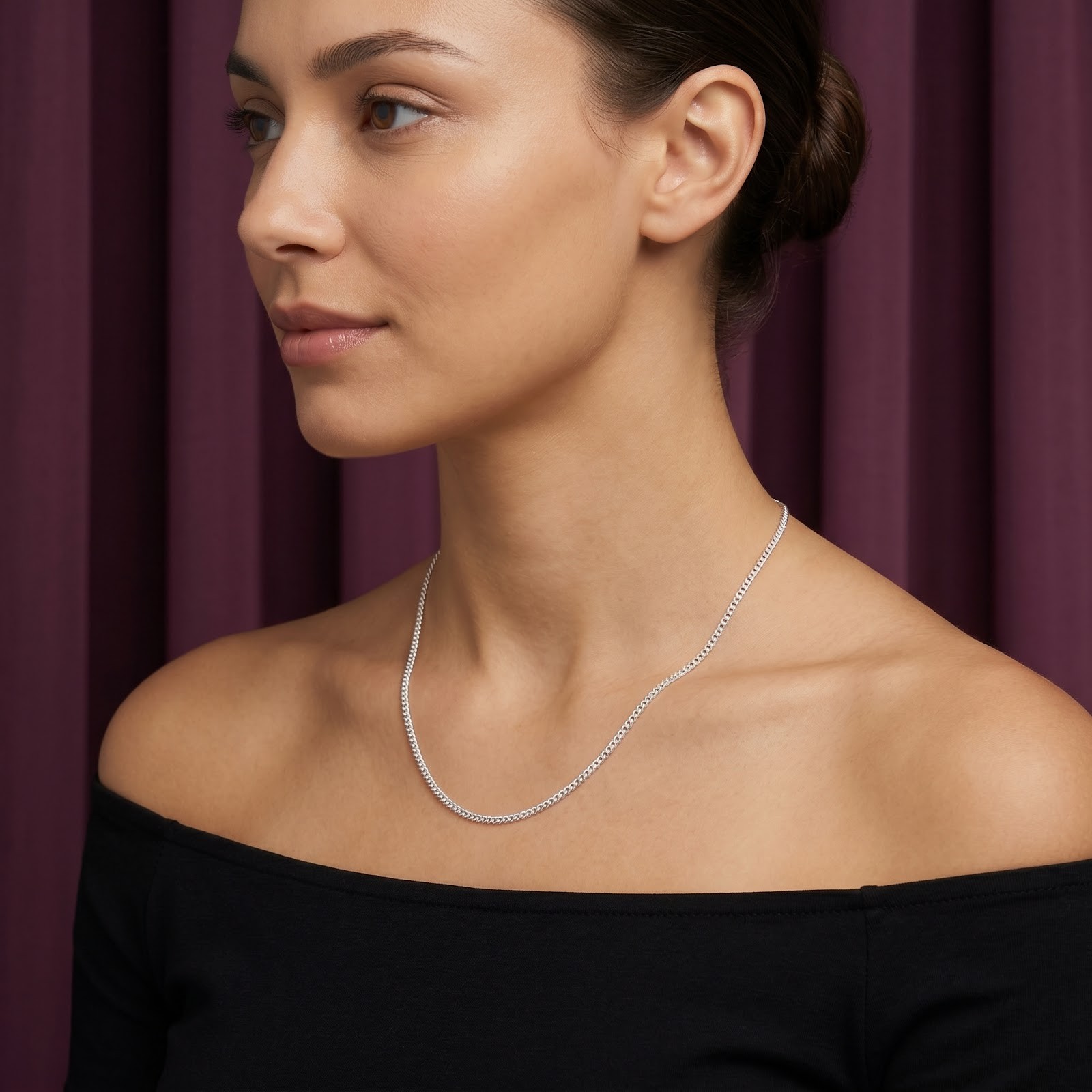 925 Sterling Silver Curb Chain Necklace – 1.4mm