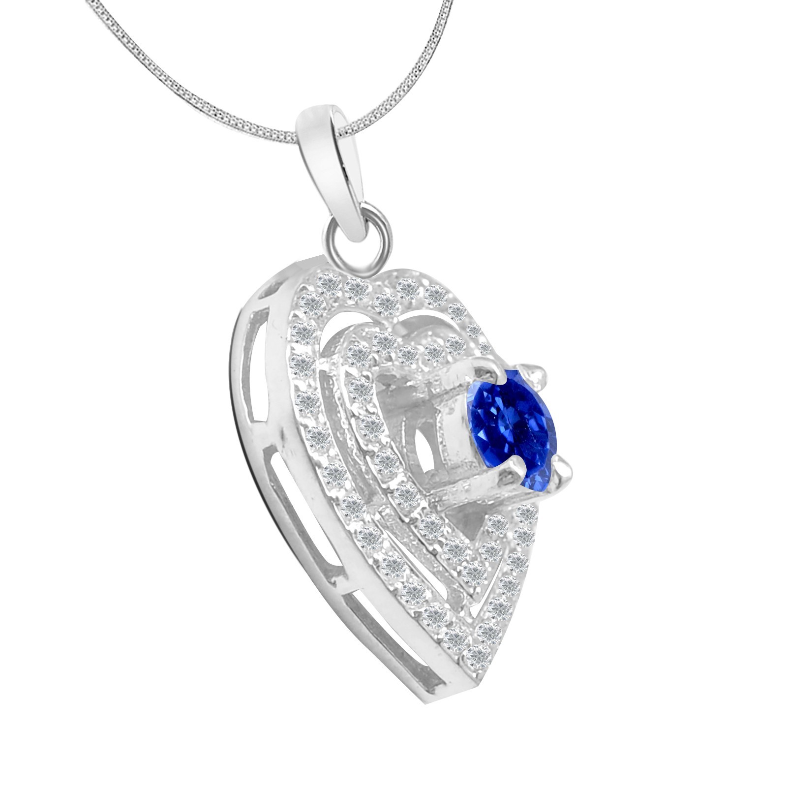 2.05Ct Natural Certified Tanzanite & White Diamond Women’s Pendant – Tariff Free