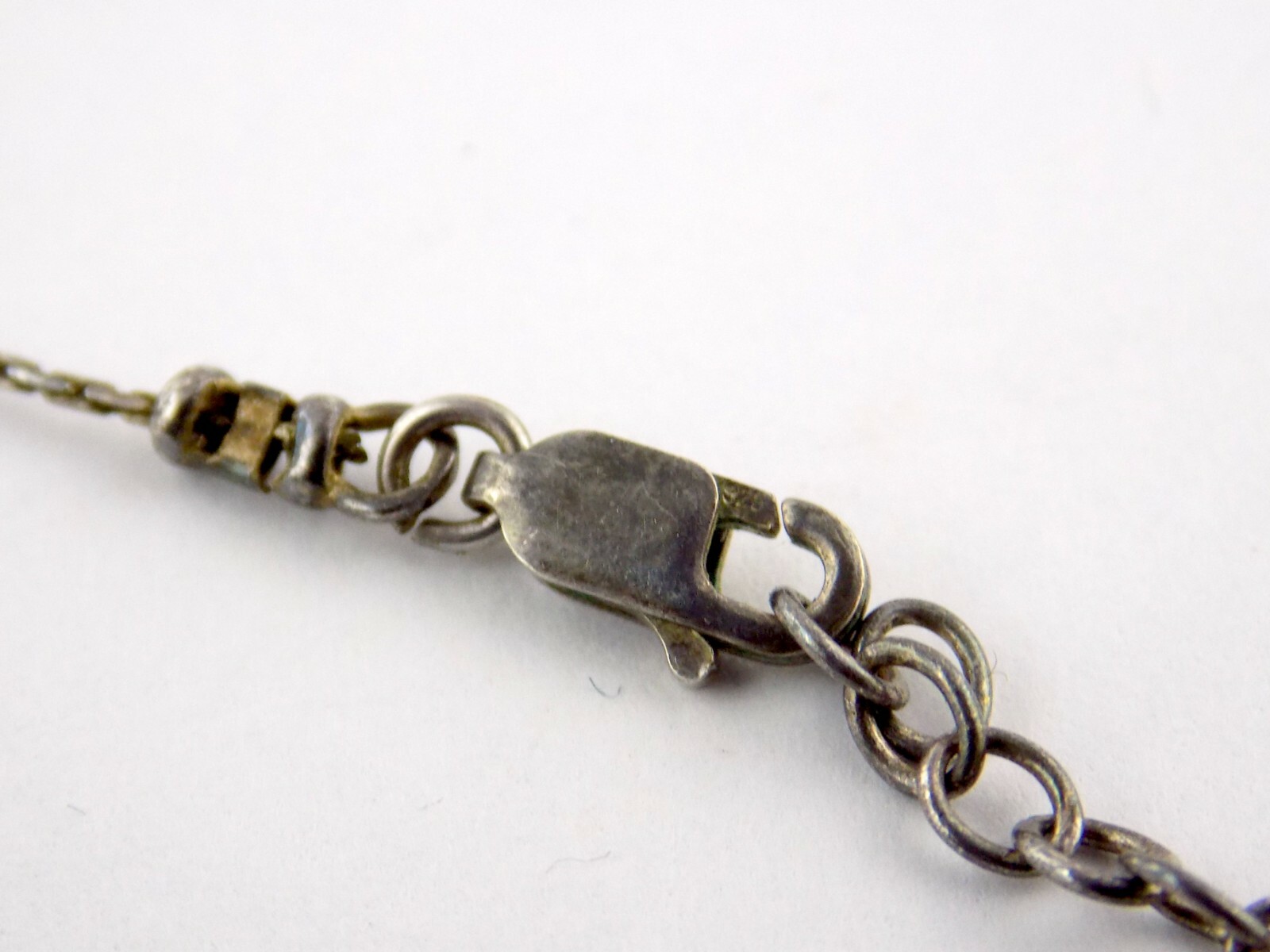 Sterling Silver Smoky Quartz Agate and Pearl Beaded Necklace 925 19.3g 18 Inches