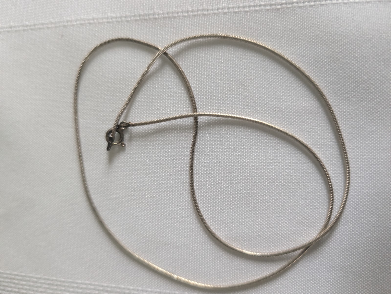 Sterling Silver Snake Chain Necklace 19 inch Lobster Clasp