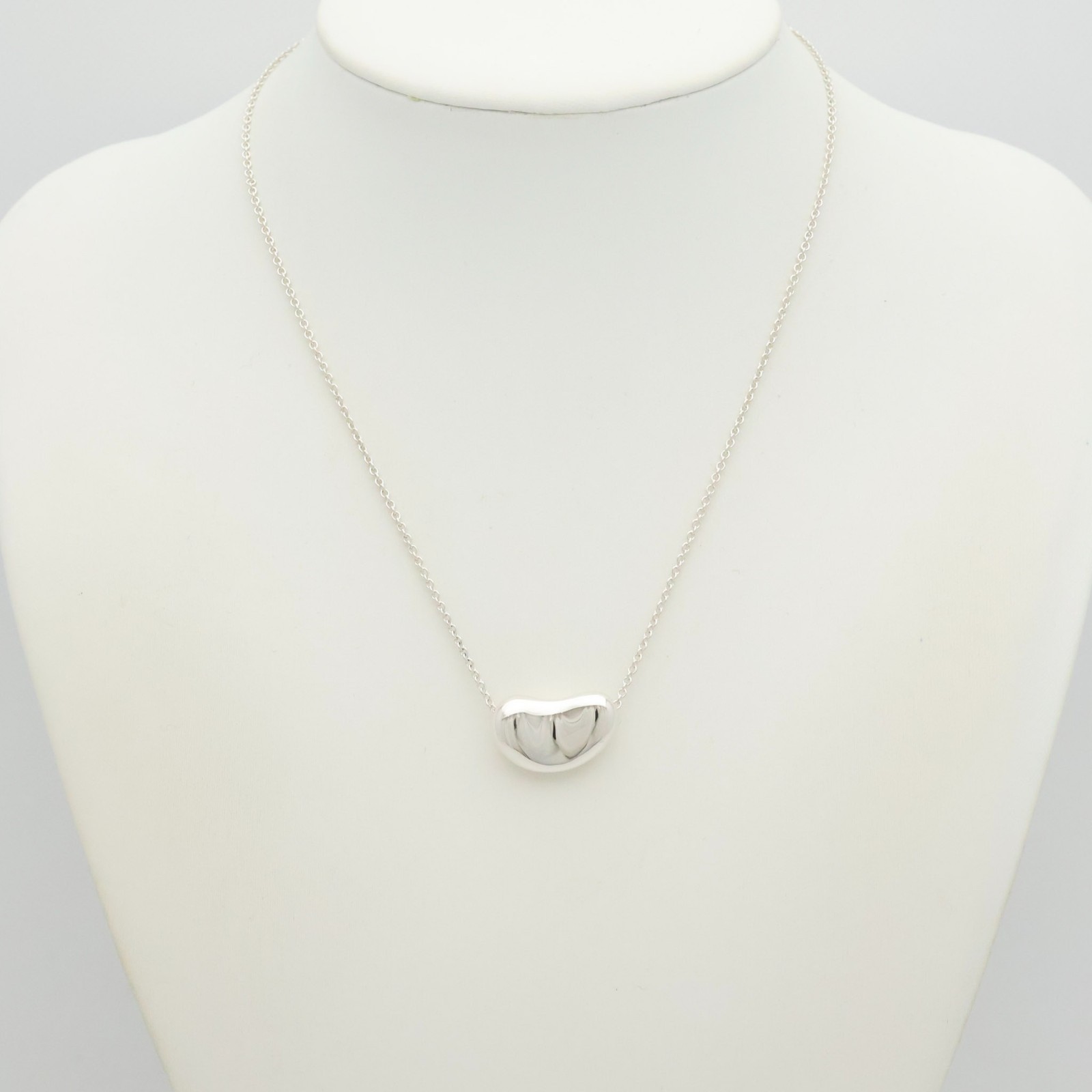 Authentic Tiffany & Co. Peretti Large 20mm Bean Necklace 16″ Silver 925 w/Pouch