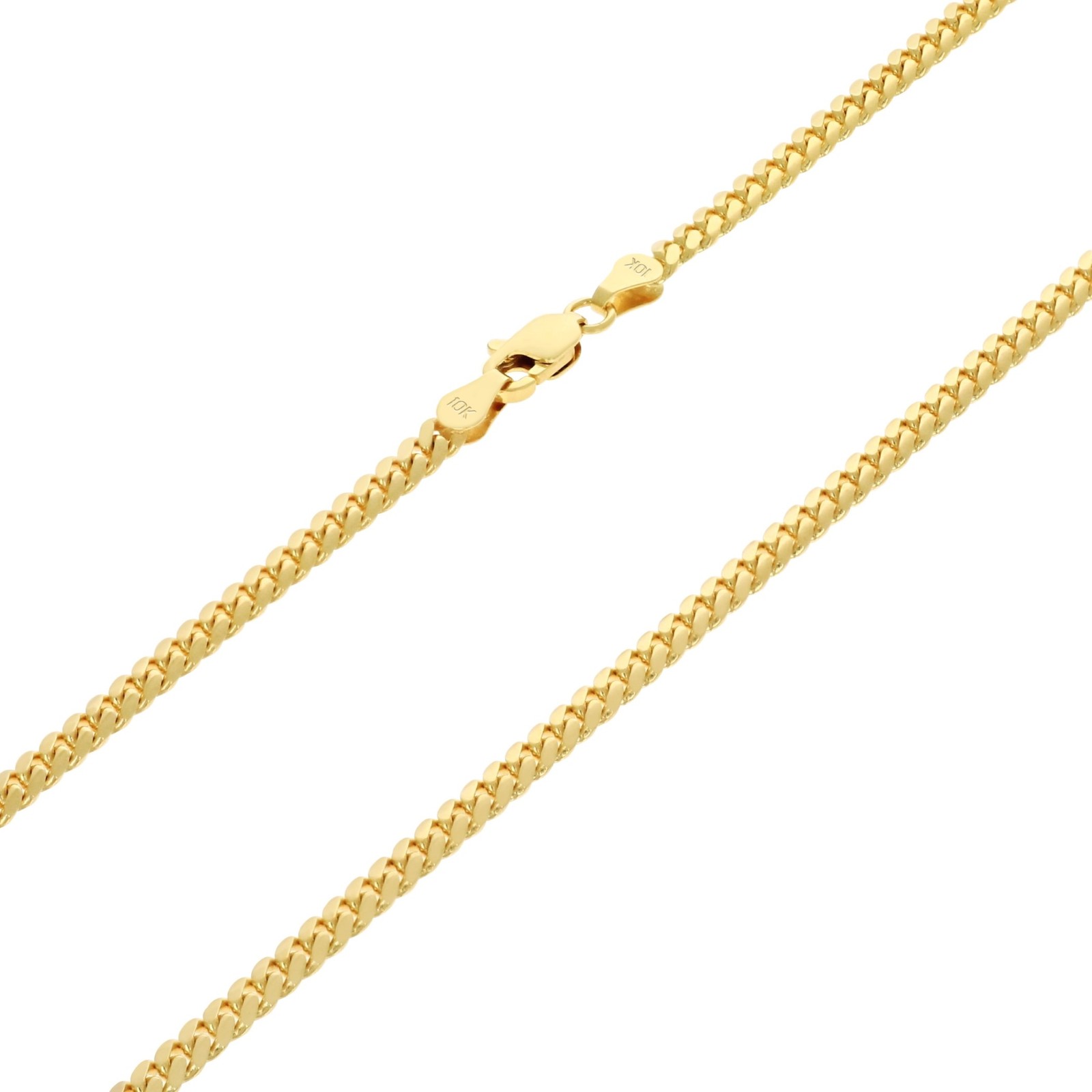 10K Yellow Gold Solid 3.5mm Miami Cuban Link Chain Necklace Mens Women 16″- 30″