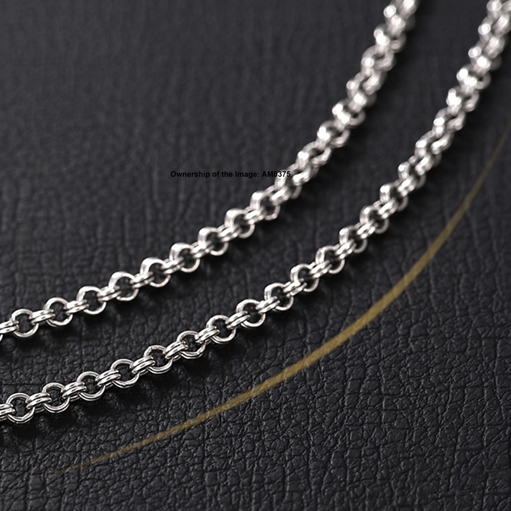 Pure 925 Sterling Silver Necklace -3mm Double-Cable Link Chain Necklace 50-70cm