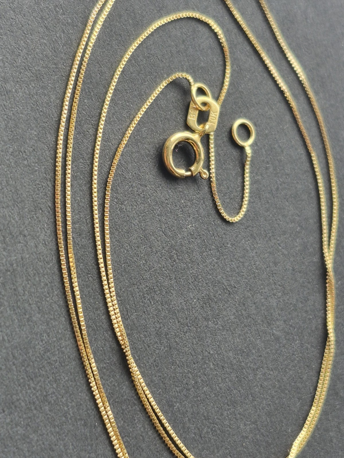 18in 10k Solid Gold Box Chain Dainty .5mm